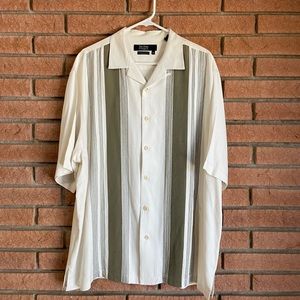 Mens button down with green stripes